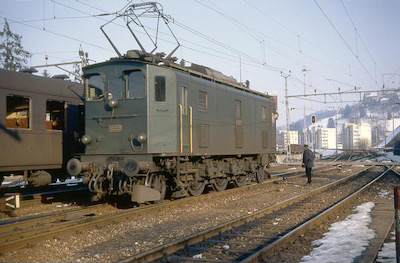 SBB, Lenzburg, für Pendelzüge umgebaute Ae 3/5, Aufnahme 1970