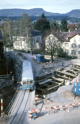 WSB Tunnelbau, Entfelderstrasse, provisorische Brücke, Wasserfluh, 1966
