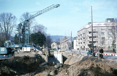 WSB Einschnitt im Bau, Entfelderstrasse, 1967