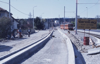WSB Haltestelle Ürkenbrücke im Bau, Apr. 1983