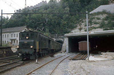 SBB Baden, alter u. neuer Tunnel, Südlich Bahnhof, 1961