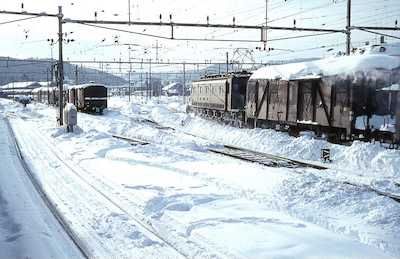 SBB Brugg im Schnee, 1968