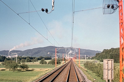 SBB Strecke Rupperswil-Wildegg, rote Masten, 1956