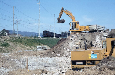 SBB Rupperswil, Abbruch alter Damm, Apr. 1984