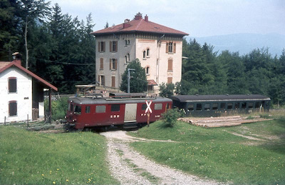 SBB, Vallée de Joux oberhalb Le Day, Personenzug mit De 4/4, Aufnahme 1978