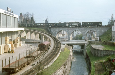 SBB Rüti ZH, Brücke über Jona, Industriegeleise/Zahnstange, 1967