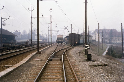 BDB Wohlen, Schmal- und Normalspur-Verzweigung, 1966