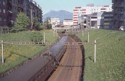 SBB Luzern, Einschnitt vor Hauptbahnhof, 1969