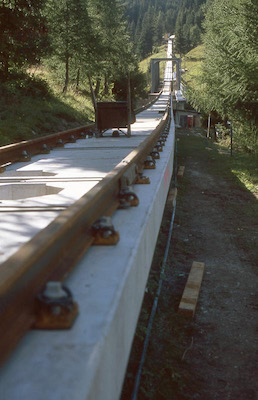 Parsennbahn, Spur-Verbreiterung, 2002