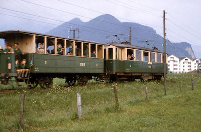 StEB, Stansstad, Triebwagen Be 2/4 101, Aufnahme 1961