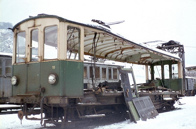 StEB, Stansstad, Abbruch Triebwagen ABFe 2/4 10, Aufnahme 1965