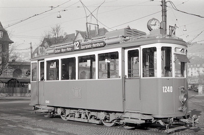 VBZ, Zürich Escher Wyss-Platz, Tram Ce 2/2 1240, Aufnahme 1957
