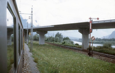 RhB SBB, Autobahn bei Zizers, 1966