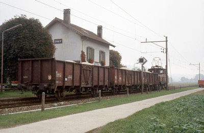 SBB, Trey, Güterzug mit Ee 3/3, Aufnahme 1992