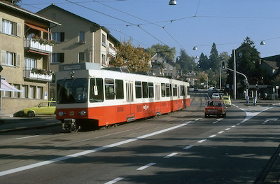 FB, Zürich-Balgrist, Triebzug Be 8/8 21/22, Aufnahme 1979