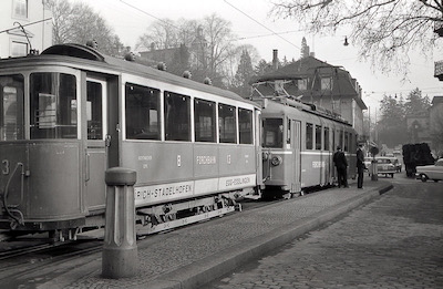 FB, Zürich-Stadelhofen, Zug mit CFe 4/4 10, Aufnahme 1957