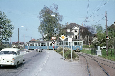 WSB Suhr, Ausweiche, Kreuzung mit Strasse, 1967
