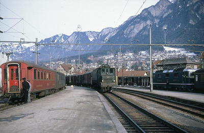 SBB Einfahrt Chur, RhB, 1969