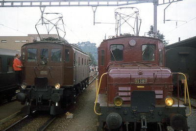 SBB Lenzburg Bahnhof, Be 4/7, De 6/6, Sternfahrt, 1979