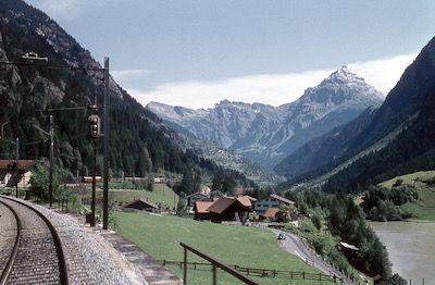Pfaffensprung-Stausee aus Gotthardbahn, 1957