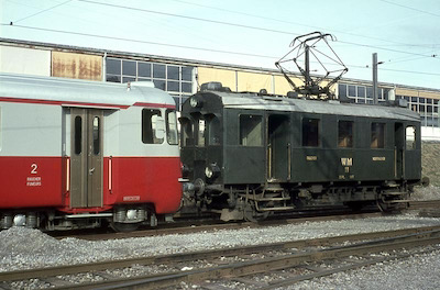 Wohlen-Meisterschwanden-Bahn, Fahrwangen-Meisterschwanden, Be 2/2 11, Bt 11, Aufnahme 1966