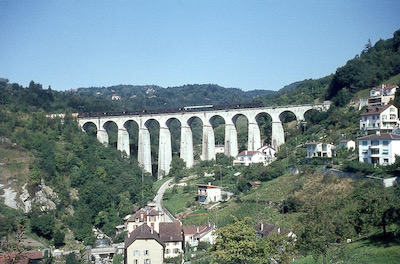 SBB, La Conversion, Rochettaz-Viadukt über die Paudèze, Aufnahme 1967