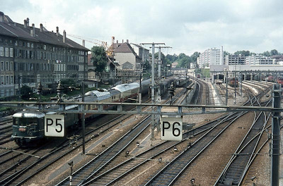 SBB, Bern West, Donnerbühltunnel, Rheingold mit Re 4/4 I, Aufnahme 1970