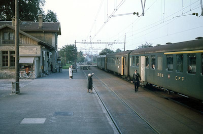 SBB, Station Kölliken (abgebrochen 1968), Personenzug mit BDe 4/4, Aufnahme 1967