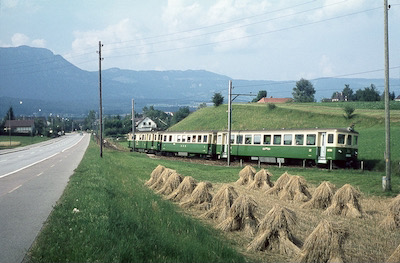 SZB, Solothurn-Büel, Pendelzug mit ABDe 4/4 2, Aufnahme 1966
