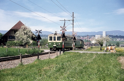 SZB, Lohn-Lüterkofen, Pendelzug mit ABDe 4/4, Aufnahme 1969